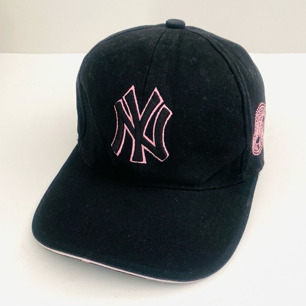 Black and Pink Youth and Women NY Cap One Size Adjustable Sporty Casual Street